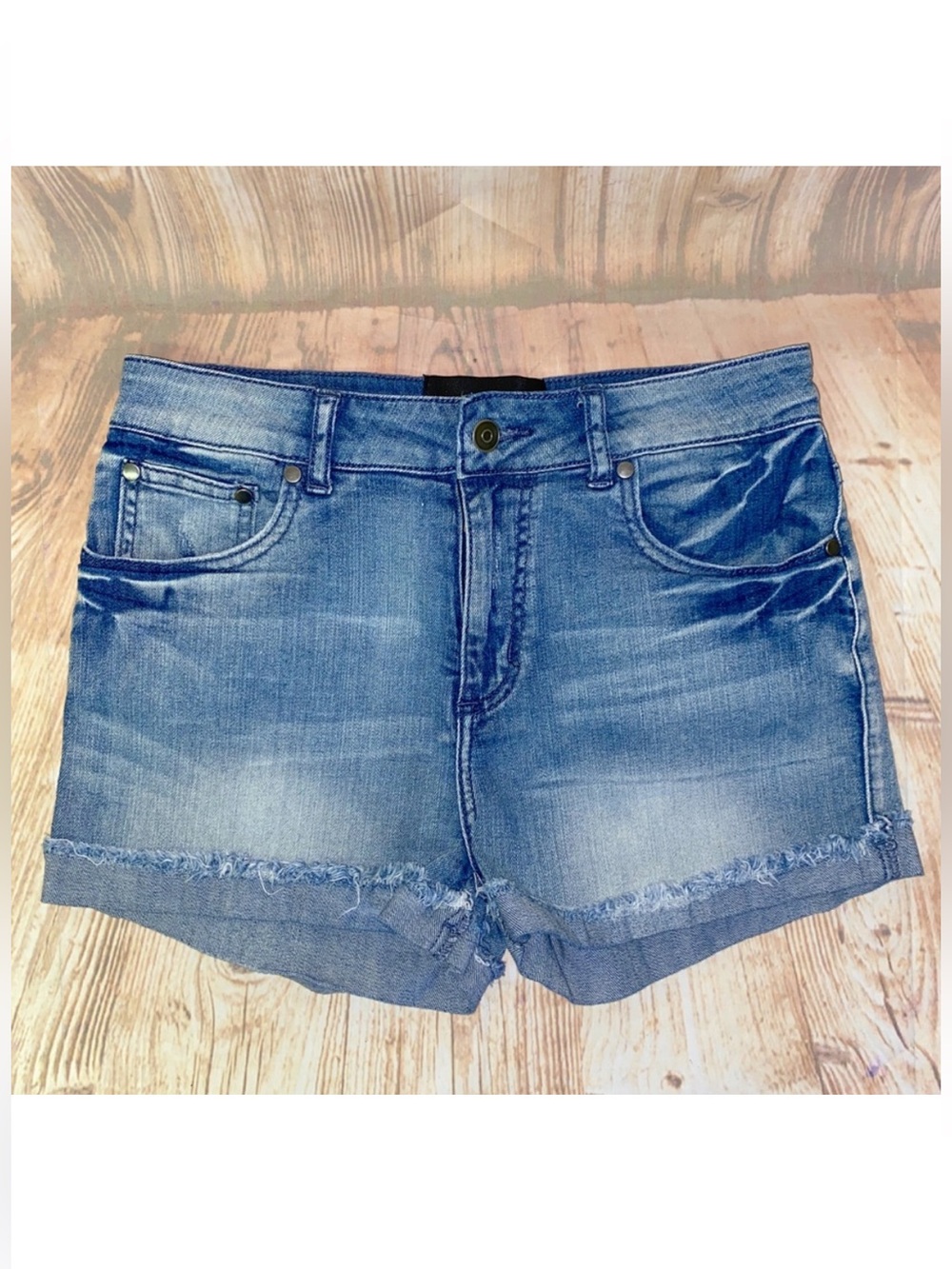 Bebe Addiction Hi-Rise Denim Shorts